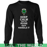 IRVINE TARTAN KEEP CALM GUY T-SHIRT DM9 - irvine-keep-calm-guy-t-shirt-dm9-district-long-sleeve-black-s-shirts-1sttheworld_603