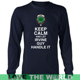 IRVINE TARTAN KEEP CALM GUY T-SHIRT DM9 - irvine-keep-calm-guy-t-shirt-dm9-district-long-sleeve-navy-s-shirts-1sttheworld_773