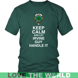 IRVINE TARTAN KEEP CALM GUY T-SHIRT DM9 - irvine-keep-calm-guy-t-shirt-dm9-district-unisex-dark-green-s-shirts-1sttheworld_584