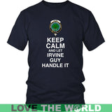 IRVINE TARTAN KEEP CALM GUY T-SHIRT DM9 - irvine-keep-calm-guy-t-shirt-dm9-district-unisex-navy-s-shirts-1sttheworld_792