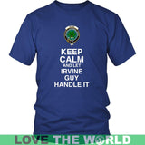 IRVINE TARTAN KEEP CALM GUY T-SHIRT DM9 - irvine-keep-calm-guy-t-shirt-dm9-district-unisex-royal-blue-s-shirts-1sttheworld_530