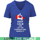 Keep Calm Canadian Girl 3 Funny T-Shirt - keep-calm-canadian-girl-3-district-womens-v-neck-royal-blue-s-t-shirts-1sttheworld_751