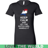 Keep Calm Dutch Girl - BN - keep-calm-dutch-girl-bn-bella-womens-shirt-black-s-t-shirts-1sttheworld_628