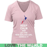 Keep Calm New Zealand Girl 3 - keep-calm-new-zealand-girl-3-district-womens-v-neck-pink-s-t-shirts-1sttheworld_141