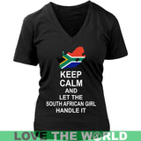 KEEP CALM SOUTH AFRICAN GIRL 3 - keep-calm-south-african-girl-3-district-womens-v-neck-black-s-apparel-1sttheworld_700