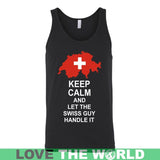 Keep Calm Swiss Guy - BN - keep-calm-swiss-guy-bn-canvas-unisex-tank-black-s-t-shirts-1sttheworld_936