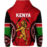 Kenya Lion Hoodie Maasai Shield K4 - kenya-hoodie-mk-back