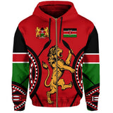 Kenya Lion Zip Hoodie Maasai Shield K4 - kenya-hoodie-mk