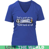 Let's Just Go To Cornwall T-shirt K5 - lets-just-go-to-cornwall-c1-district-womens-v-neck-royal-blue-s-t-shirts-1sttheworld_592