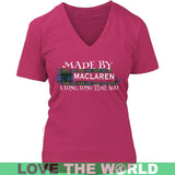 Maclaren Tartan T-Shirt - A Long Time Ago NN5 - made-by-maclaren-a-long-time-ago-n5-district-womens-v-neck-dark-fuchsia-s-t-shirts-1sttheworld_678