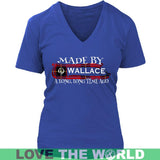 Wallcace Tartan T-Shirt - A Long Time Ago NN5 - made-by-wallcace-a-long-time-ago-n5-district-womens-v-neck-royal-blue-s-t-shirts-1sttheworld_524