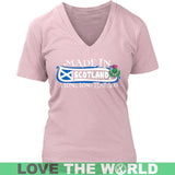 MADE IN SCOTLAND A LONG, LONG TIME AGO 8 - made-in-scotland-a-long-time-ago-8-district-womens-v-neck-pink-s-t-shirts-1sttheworld_948