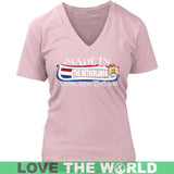 MADE IN THE NETHERLANDS A LONG, LONG TIME AGO 8 - made-in-the-netherlands-a-long-time-ago-8-district-womens-v-neck-pink-s-t-shirts-1sttheworld_266
