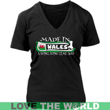 MADE IN WALES A LONG, LONG TIME AGO 8 - made-in-wales-a-long-time-ago-8-district-womens-v-neck-black-s-t-shirts-1sttheworld_957