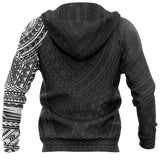 Maori Style Tattoo Pullover Hoodie - White A7 - maoriii11
