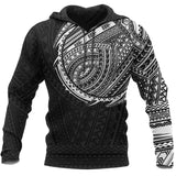 Maori Style Tattoo Pullover Hoodie - White A7 - maoriii1