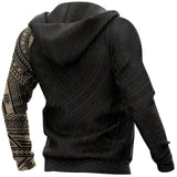 Maori Style Tattoo Pullover Hoodie - Gold A7 - maoriii222
