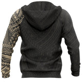 Maori Style Tattoo Pullover Hoodie - Gold A7 - maoriii22