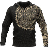 Maori Style Tattoo Pullover Hoodie - Gold A7 - maoriii2