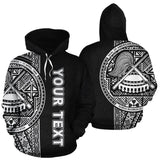 American Samoa Polynesian Personalised Custom Hoodie - White Line - BN11 - mockup_white