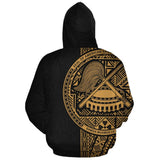 American Samoa Polynesian Personalised Custom Hoodie - Yellow Line - BN11 - mockup_yellow_back