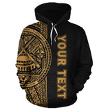 American Samoa Polynesian Personalised Custom Hoodie - Yellow Line - BN11 - mockup_yellow_front
