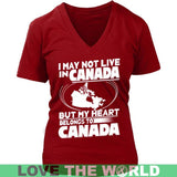 MY HEAT BELONG TO CANADA T-SHIRT N7 - my-heat-belong-to-canada-t-shirt-n7-district-womens-v-neck-red-s-shirts-1sttheworld_696