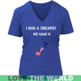 New Zealand Is My Therapist T Shirt P1 - new-zealand-is-my-therapist-t-shirt-p1-district-womens-v-neck-royal-blue-s-shirts-1sttheworld_470