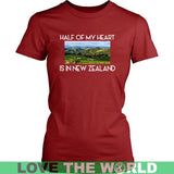 New Zealand T Shirt A0 - new-zealand-t-shirt-x1-district-womens-red-xs-shirts-1sttheworld_917