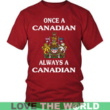 Once A Canadian Always A Canadian Funny Canadian badge T-Shirt  P1 - once-a-canadian-t-shirt-p1-guys-tee-red-s-shirts-1sttheworld_318