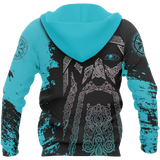 Viking Odin - Wotan Special Blue Pullover Hoodie A0 - raven1