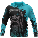 Viking Odin - Wotan Special Blue Pullover Hoodie A0 - raven2_aeee9d0f-ae2a-44c9-ac5a-535b19a1abbf