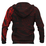 Maori Tattoo Style Hoodie - Red  A7 - red2