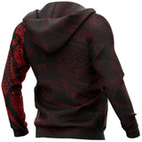 Maori Tattoo Style Hoodie - Red  A7 - red3