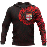 Fiji In My Heart Polynesian Tattoo Style Hoodie Red A7 - red_fiji_1