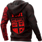 Fiji In My Heart Polynesian Tattoo Style Hoodie Red A7 - red_fiji_3