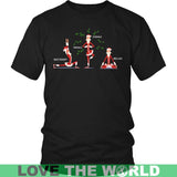 SANTA YOGA T-SHIRT N2 - santa-yoga-t-shirt-n2-district-unisex-black-s-shirts-1sttheworld_893