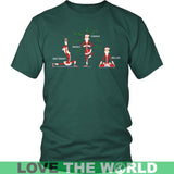 SANTA YOGA T-SHIRT N2 - santa-yoga-t-shirt-n2-district-unisex-dark-green-s-shirts-1sttheworld_840