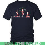 SANTA YOGA T-SHIRT N2 - santa-yoga-t-shirt-n2-district-unisex-navy-s-shirts-1sttheworld_913