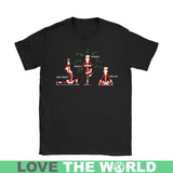 SANTA YOGA T-SHIRT N2 - santa-yoga-t-shirt-n2-gildan-womens-black-s-shirts-1sttheworld_376