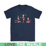 SANTA YOGA T-SHIRT N2 - santa-yoga-t-shirt-n2-gildan-womens-navy-s-shirts-1sttheworld_581