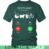 SCOTLAND IS CALLING T-SHIRT C1 - scotland-is-calling-t-shirt-c1-district-unisex-dark-green-s-shirts-1sttheworld_842