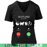 SCOTLAND IS CALLING T-SHIRT C1 - scotland-is-calling-t-shirt-c1-district-womens-v-neck-black-s-shirts-1sttheworld_600