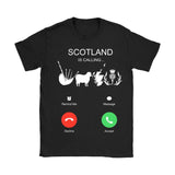 SCOTLAND IS CALLING T-SHIRT C1 - scotland-is-calling-t-shirt-c1-gildan-womens-black-s-shirts-1sttheworld_895