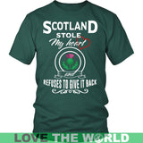 SCOTLAND STOLE MY HEART T-SHIRTS NH1 - scotland-stole-my-heart-t-shirts-nh1-district-unisex-shirt-dark-green-s-1sttheworld_287