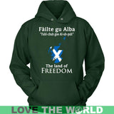 SCOTLAND THE LAND OF FREEDOM T-SHIRT P1 - scotland-the-land-of-freedom-t-shirt-p1-unisex-hoodie-dark-green-s-shirts-1sttheworld_116