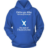 SCOTLAND THE LAND OF FREEDOM T-SHIRT P1 - scotland-the-land-of-freedom-t-shirt-p1-unisex-hoodie-royal-blue-s-shirts-1sttheworld_288