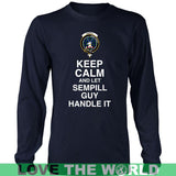 SEMPILL (OR SEMPLE)  TARTAN KEEP CALM GUY T-SHIRT S2 - sempill-or-semple-tartan-keep-calm-guy-t-shirt-s2-district-long-sleeve-navy-s-shirts-1sttheworld_951