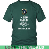 SEMPILL (OR SEMPLE)  TARTAN KEEP CALM GUY T-SHIRT S2 - sempill-or-semple-tartan-keep-calm-guy-t-shirt-s2-district-unisex-dark-green-s-shirts-1sttheworld_956