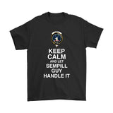 SEMPILL (OR SEMPLE)  TARTAN KEEP CALM GUY T-SHIRT S2 - sempill-or-semple-tartan-keep-calm-guy-t-shirt-s2-gildan-mens-black-s-shirts-1sttheworld_637